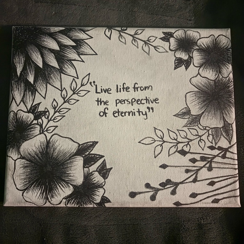Floral Black and White Canvas Art